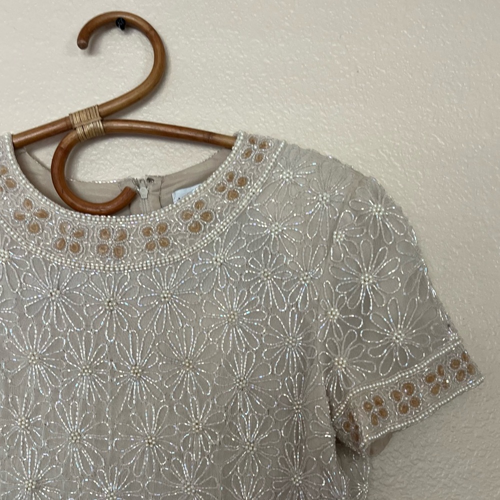 VINTAGE Floral Beaded Top